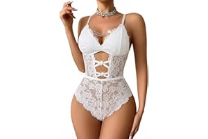 Avidlove Womens Lingerie Sexy Cut Out Lace Bodysuit Deep V Teddy One Piece Babydoll Sleepwear