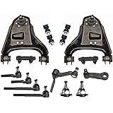 14 Pcs Kit Upper Control Arm Tie Rod Adjusting Sleeves Inner Outer Tie Rod Ends Idler Arm Pitman Lower Ball Joint 4WD Only- H