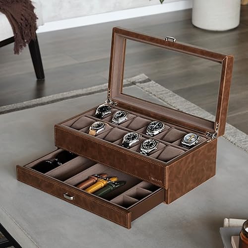 Tawbury Mens Watch Jewelry Box TAWBURY 12-Slot Large Watch Box For