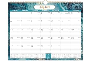 JOURNALTASTIC 2025-2026 Calendar - 2025-2026 Wall Calendar with Julian Date, Jul 2025 - Dec 2026, Twin-Wire-Bound, 14.76”x 11.6”, Thick Paper Perfect for Organizing & Planning, 6 Different Background Patterns