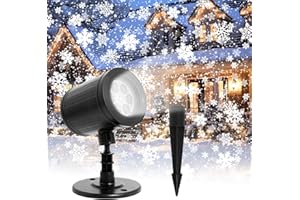 BAIGALD Christmas Projector Lights Outdoor,LED Snowfall Lights Waterproof,Dynamic Snowflake Christmas Projector Lights for Indoor Outdoor Landscape Christmas Decoration,Holiday,Wedding,Home Garden Decor Light