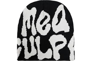 THCBME Graphic MEA Beanie Y2k Women, Ideal Gift Winter Culpa Beanie, Black White