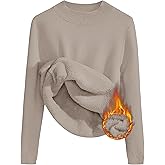 ZESICA Women's Fleece Sherpa Lined Sweater 2026 Winter Thermal Shirts Long Sleeve Mock Neck Slim Fitted Pullover Tops