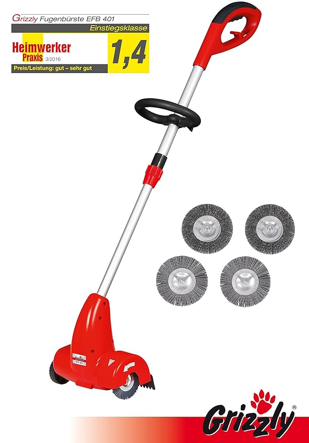 Grizzly Elektro Fugenbürste EFB 401 400 Watt Motor elektrische Fugen Bürste mit leistungsstarkem Motor Fugen Kratzer Unkraut 