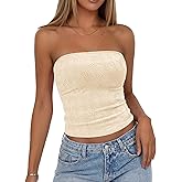 BTFBM Tube Tops for Women Floral Embroidery Summer Crop Top 2026 Strapless Going Out Y2K Beach Vacation Spring Clothes