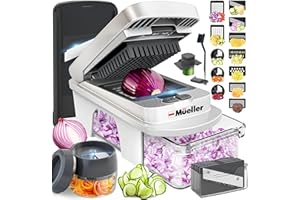 Mueller Austria Pro-Series All-in-One, 12 Blade Mandoline Slicer for Kitchen Vegetable Chopper, and Spiralizer, Cutter, Dicer