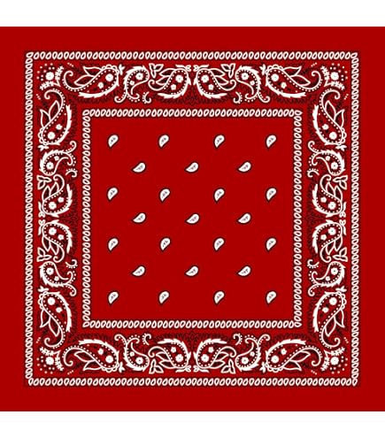 Amazon.com: Red Paisley Bandana - Single Piece 22x22 : Clothing