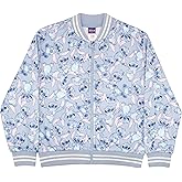 Disney Lilo & Stitch Girl's Zip-Up Varsity Bomber Jacket - Casual Lightweight Coat with Stitch Graphic Print for Kids