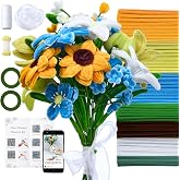 LENYNAL 500 Pcs Pastel Pipe Cleaners Bulk Craft, Orange Pipe Cleaner Flower Kit, Glue-Free &amp; Safe for Kids, Step-by-Step Tutorial, 6 Colors Chenille Stems for Flower Making