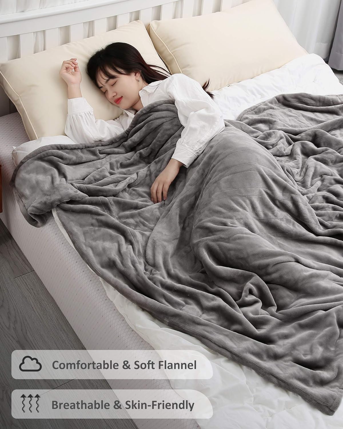 Electric Heated Blanket Twin 62" x 84" Large Heating Throw Blanket with 4 Heating Levels & Timer 10 Hours Auto Off, Machine Washable, Warm Comfort Blanket for Home Office Bed Sofa: Kitchen & Dining