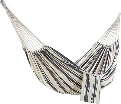 VonHaus Garden Hammock 2 Person Striped Polycotton with Travel Bag