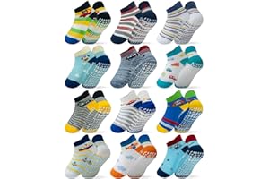 RATIVE Anti Slip Ankle Socks with Grippers for Baby Infant Toddler Kids Boys Girls