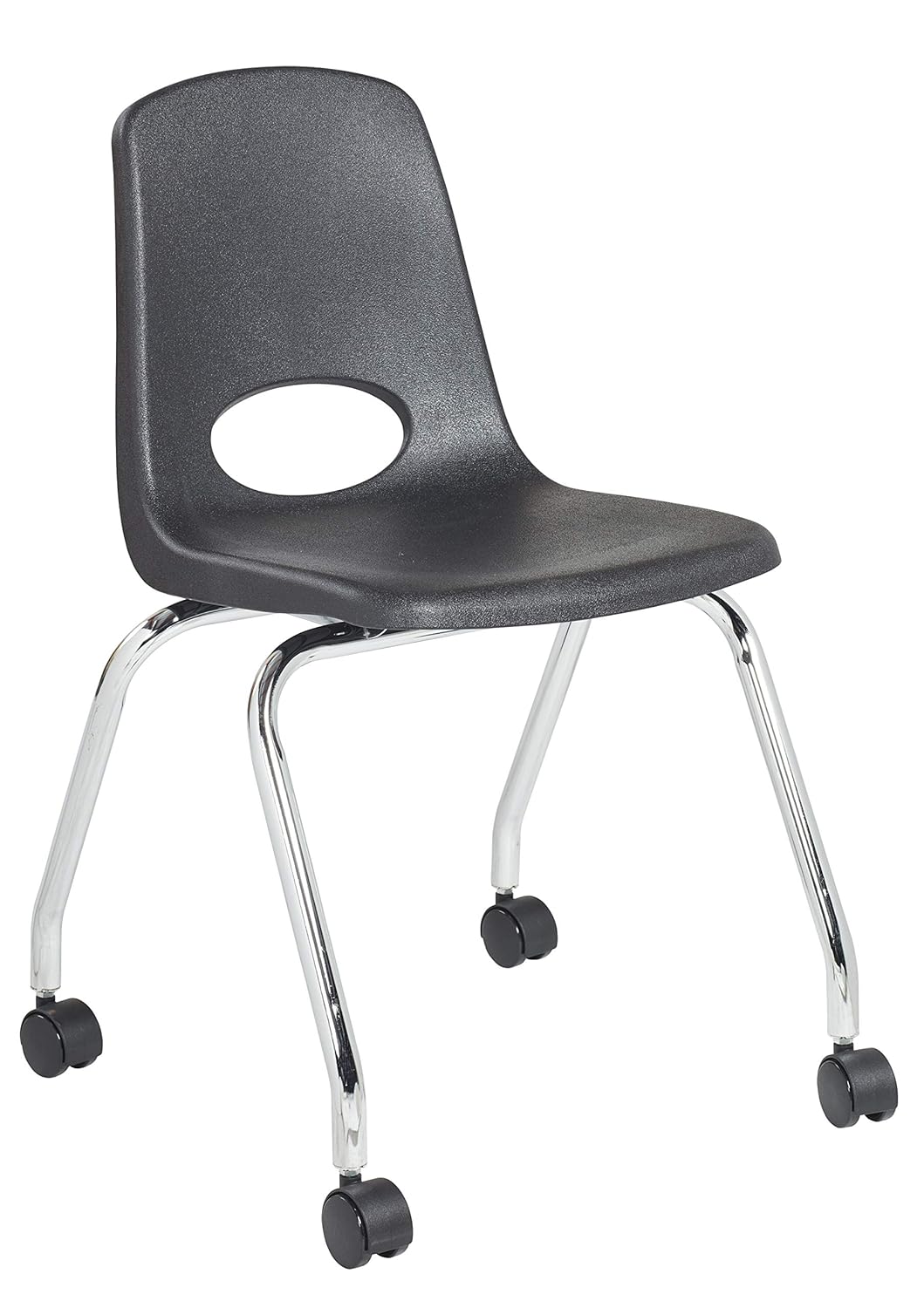 Factory Direct Partners - 10372-BK -10372 18" Mobile School Chair with Wheels for Kids, Teens and Adults; Ergonomic Seat for in-Home Learning, Classroom or Office - Black (2-Pack): Industrial & Scientific
