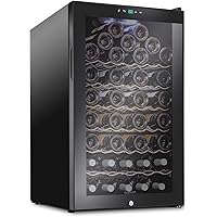 Ivation 51 Bottle Compressor Wine Cooler Refrigerator w/Lock | Large Freestanding Wine Cellar For Red, White, Champagne…