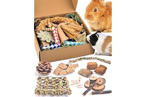 Bissap - Rabbit Chew Toy, Natural Rabbit Treats, Timothy Hay Snacks, Grass and Water Mat, Coconut Shell Box for G