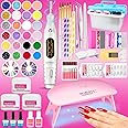 Acrylic Nail Kit Acrylic Powder Set Professional Acrylic with Everything for Beginners,Glitter Nail Art Nail Tips with Nail Drill and UV LED Nail Lamp (multicolor)