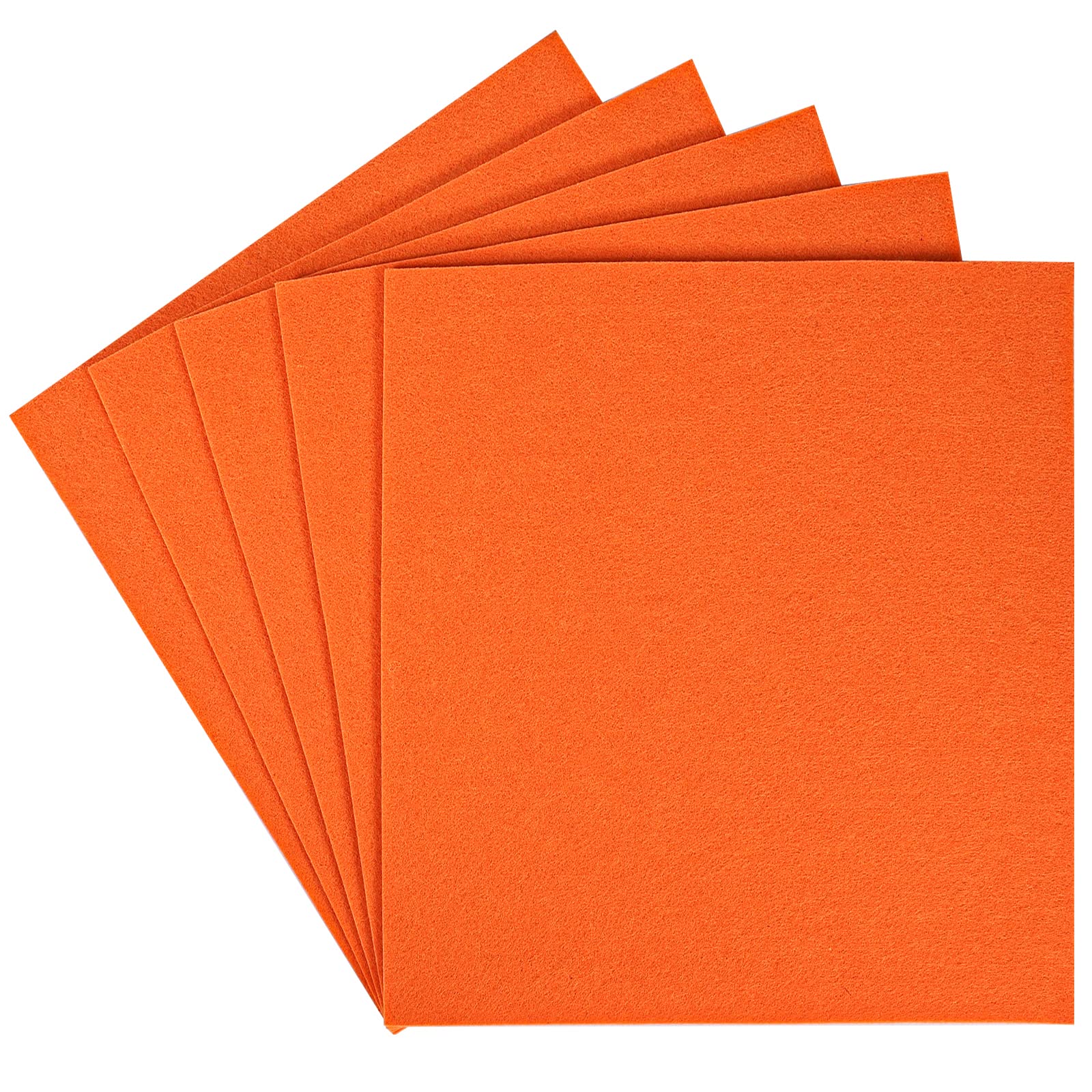 SAVITA 5pcs 25.4 x 22.8cm/ 10 x 9 Inch 3mm Thick Felt Sheets, Stiff Felt Fabric Sheets Felt Squares for Halloween Autumn Thanksgiving Day Patchwork Sewing Crafting(Orange)…