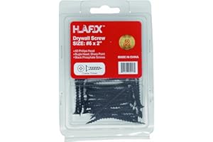 LLAMA HLAFIX Fastener #6x2'' Drywall Screws 60pcs in Blister Package, Black Phosphate, Phillips Bugle Head Coarse Thread Sharp Point Wood Screw