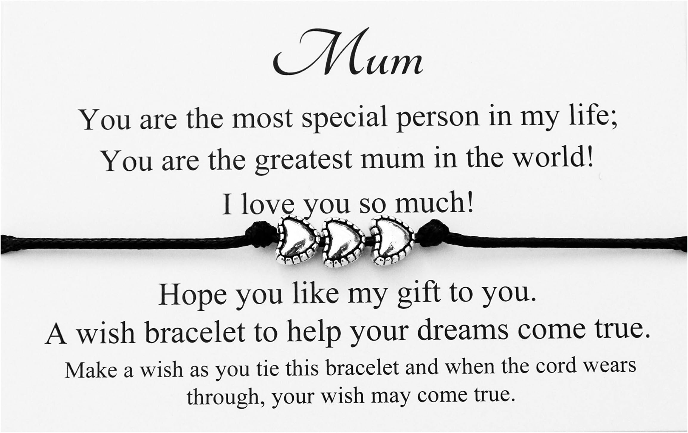 Mum Gifts,Mum Wish Bracelet,Mothers Day Christmas Birthday Gifts for Mum,Gifts for Mum