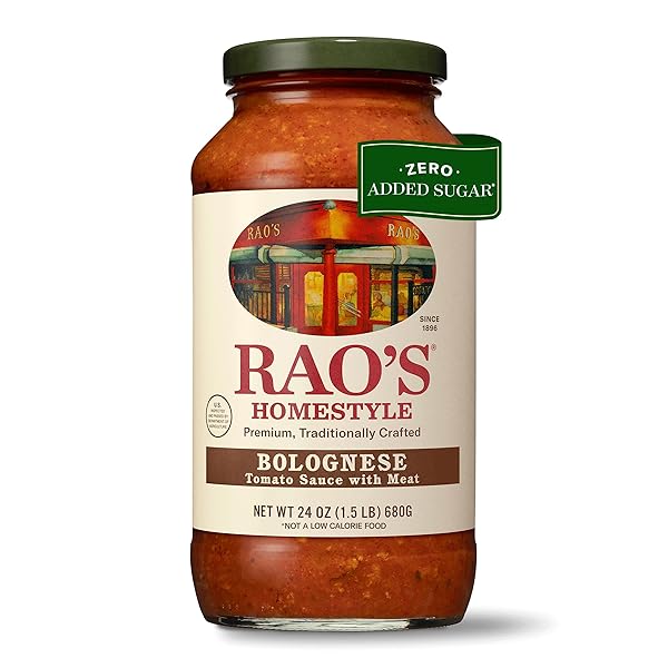 RAO’S HOMEMADE BOLOGNESE SAUCE 24 OZ, TOMATO SAUCE, ALL PURPOSE, KETO FRIENDLY PASTA SAUCE, PREMIUM QUALITY TOMATOES FROM ITALY, BEEF, PORK & PANCETTA