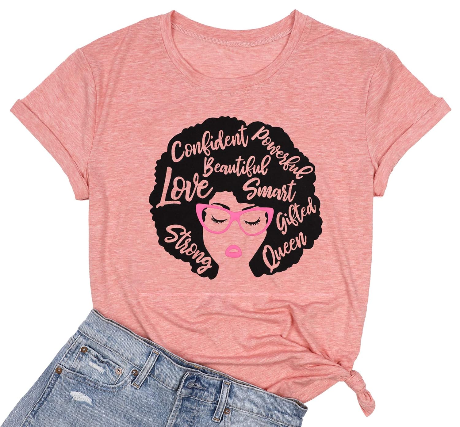 Buy Black Girl Magic Shirts for Women Melanin Afro Amercian Natural Hair Queen Tshirts Glasses