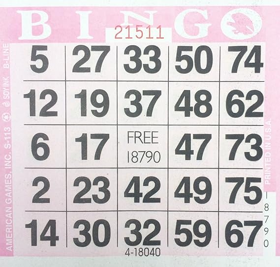 1 on Pink Bingo Paper Cards 500 cards per pack Everything Else