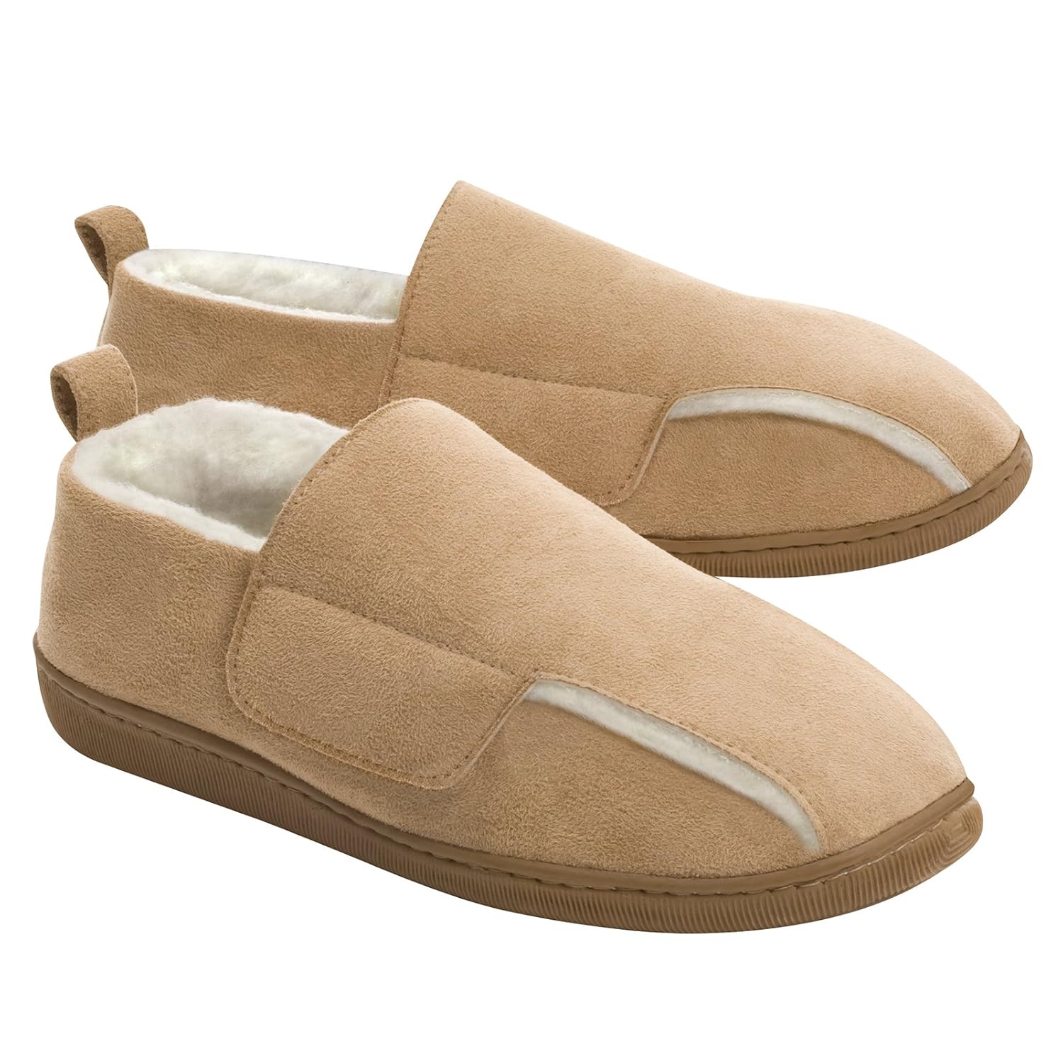 mens velcro slippers for swollen feet