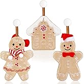 3 Pack Hand Towels Christmas Gingerbread House Man Girl Embroidered Premium Luxury Decor Quick-Dry Dish Towels Decorative Bathroom Kitchen Towels for Drying, Cleaning, Cooking, Holiday Towels Gift Set