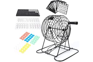 Bingo Game Traditional Bingo Game Party Bingo Set, Professional Bingo Cage And Bingo Board - 4 Color Choices
