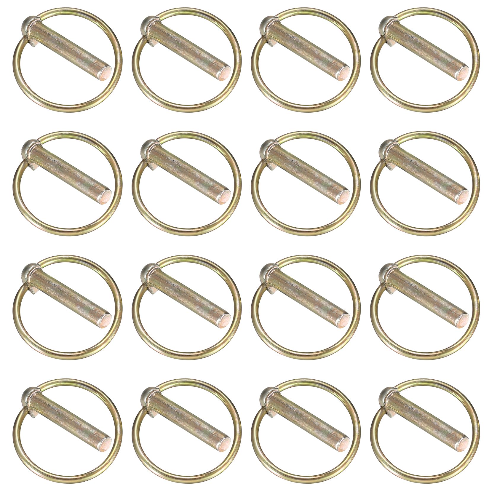 16 Pcs M8 Heavy Duty Lynch Pins, Linch Pins, Fastener Safety Pins with Ring Lock Pins Assortment Kit, Carbon Steel Trailer Lock Pin Lynch Pin Set for Farm Tractors Trailers Trucks Mowers Trolley