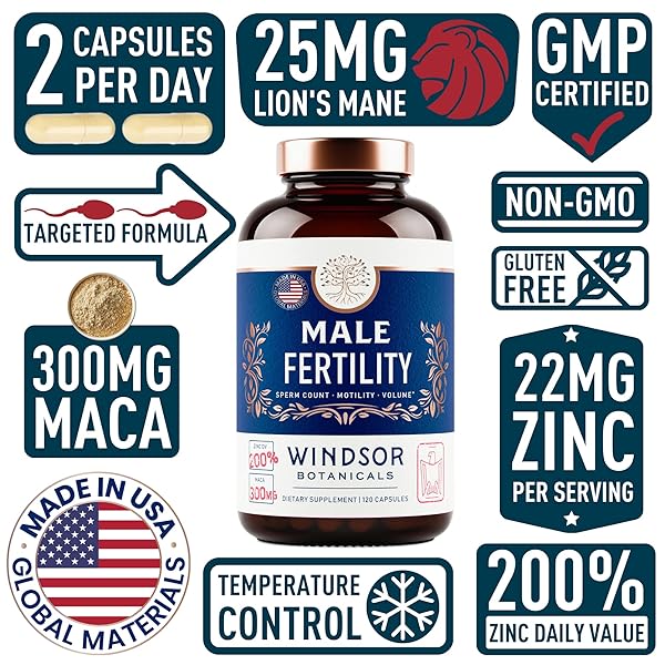 MALE FERTILITY SUPPLEMENT WITH MACA ROOT – MENS HEALTH CONCEPTION FERTILITY PRENATAL VITAMINS PLUS NATURAL EXTRACTS – PRENATAL FERTILITY SUPPLEMENTS FOR MEN – 3RD PARTY TESTED – 120 CAPSULES, 2 MONTH