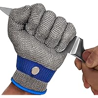 MAFORES Level 9 Cut Resistant Glove Stainless Steel Mesh Metal Wire Glove Durable Rustproof Reliable Cutting Glove for…