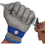 MAFORES Level 9 Cut Resistant Glove Stainless Steel Mesh Metal Wire Glove Durable Rustproof Reliable Cutting Glove for Meat C