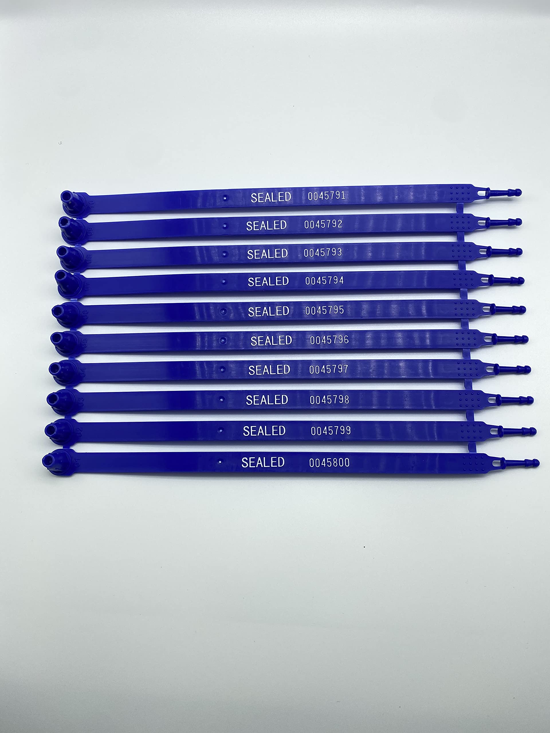 100 Pcs Blue Plastic Seals Truck Trailer Seals Numbered Security Tags Tamper Evident Tags Safety Ties Plastic Locks for Cargo Container Shipping Transport, Tamper Resistant