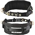 WELKFORDER Tongue Buckle Body Belt With Waist Pad and 2 Side D-Rings Personal Protective Equipment Safety Harness | Waist Fitting Size 33'' to 47'' for Work Positioning, Restraint