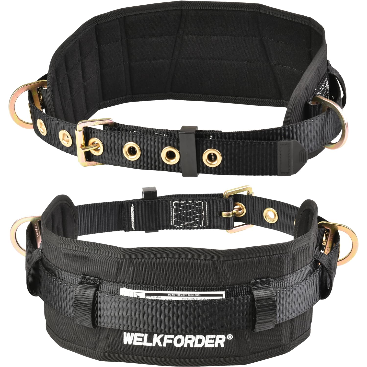 Photo 1 of WELKFORDER Tongue Buckle Body Belt With Waist Pad and 2 Side D-Rings Personal Protective Equipment Safety Harness | Waist Fitting Size 33'' to 47'' for Work Positioning, Restraint