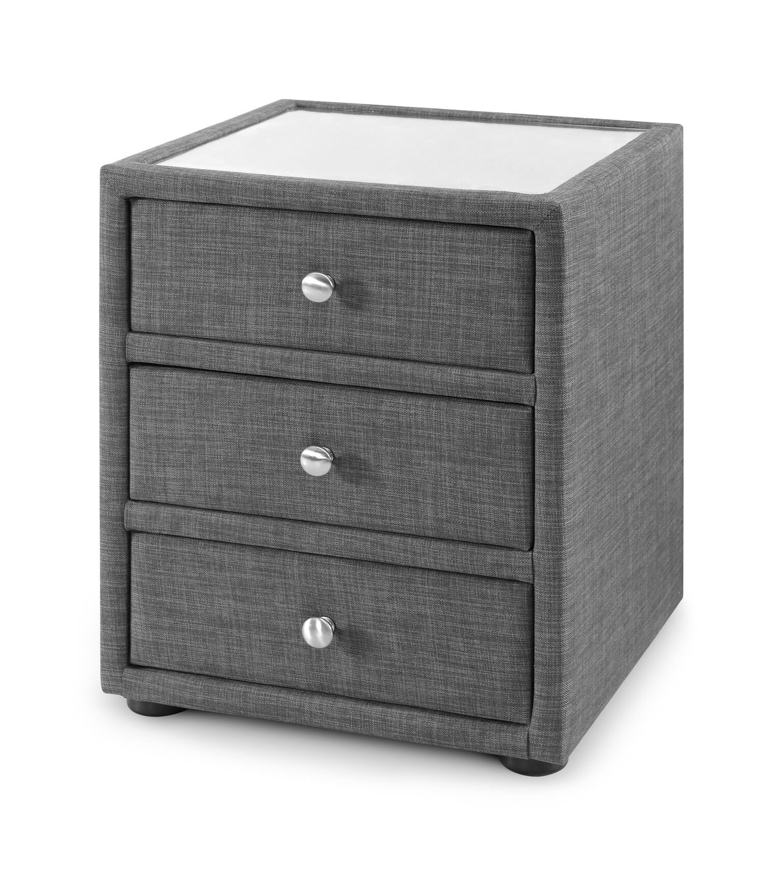 Julian Bowen Sorrento 3 Drawer Bedside - Grey Bedsides