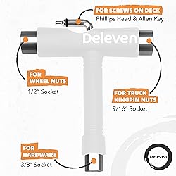 Deleven Skate Tool All-in-One Lightweight Portable
