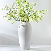 Lyeec Rustic Farmhouse Flower Vase - 12.87 inch Tall Ceramic Vintage Vase for Home Decor, Living Room Shelf Decor, Enterway Table Decoration