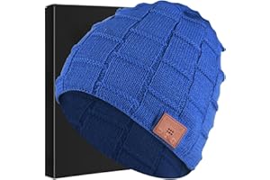 MISERWE Wireless Beanie Wireless 5.0 Speaker Headphone Beanie Hat,Christmas Electronic Gifts for Men,Women,Girls,Boys Blue