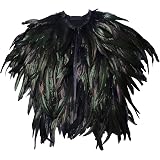 Gants Dentelle Noire Avec Plumes - Style Maléfique - Halloween, Cosplay - Taille Unique