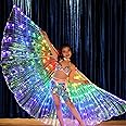 Ragyzity LED Isis Wings Light Up Wings Glow Light Up Belly Dance Costumes, Led Butterfly Wings for Halloween Christmas