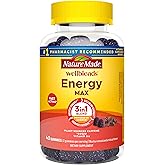 Nature Made Wellblends EnergyMAX Gummies, Fast Acting Caffeine, CoQ10 & Vitamin B12 1000mcg, Energy Support Gummy Vitamins, Nature Made Gummies, 40 Count