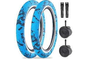 WEEROCK Bike Tire 16/20 Inch Tires 2 Pack 20 x 2.1 Folding Bead Replacement Tyre with 16/20 Inch Inner Tubes for 16"/ 20" Bicycles, MTB, Mountain Bike, BMX