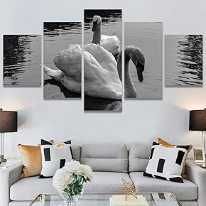 SIGNWIN 5 Panel Canvas Wall Art Bird on...