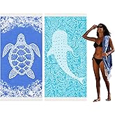2 Pack Turkish Beach Towel Quick Dry Absorbent Cotton Lightweight Thin Bathroom Bath Pool Swim Towels Extra Large Oversized Sand Free Beach Accessories Essentials Stuff Cloud Adults Gift