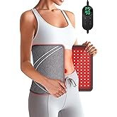 HALIDODO 24" x 12" Large Red Light Therapy Pad, Upgraded 300 LEDs Tri-Chip Grade 48W -660nm&850nm Near Infrared Light Therapy Mat for Body, Back/Shoulder/Joint Muscle, with Timer Controller, Gray