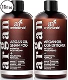 ArtNaturals Organic Moroccan Argan Oil Shampoo and Conditioner Set - (2 x 16 Fl Oz / 473ml) - Sulfate Free - Volumizing & Moisturizing - Gentle on Curly & Color Treated Hair - Infused with Keratin