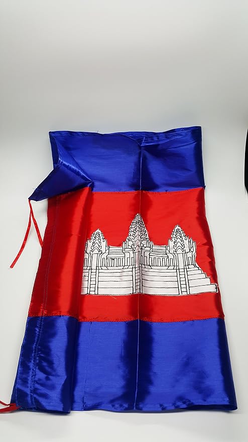 Amazon Co Jp 元カンボジア国旗カンボジア 国立国フラグ 刺繍ファブリック40 Cm X 62 Cm Khmer ホーム キッチン