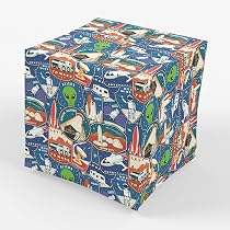 Amazon.com: Stesha Party Space Aliens Gift Wrapping Paper - Folded ...